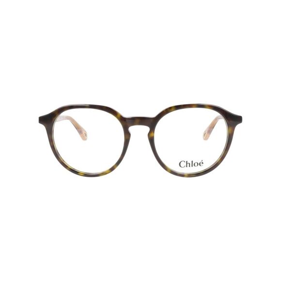 Chloé Round-Frame Bio Acetate Optical Frames Brown Womens - Picture 1 of 6